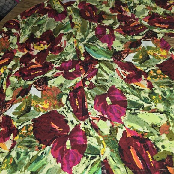JAMS WORLD ANTHURIUM Sz XL Vibrant AOP Floral Pocket Button Up Hawaii S/S Shirt - Picture 3 of 8
